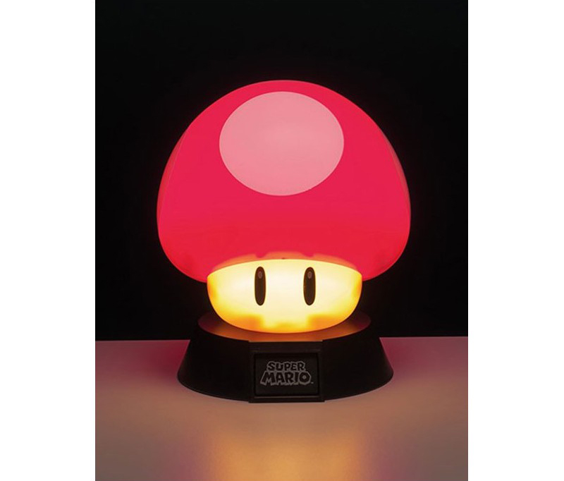 Mini Lámpara Super Mario Súper Champiñón Rojo 10 cm