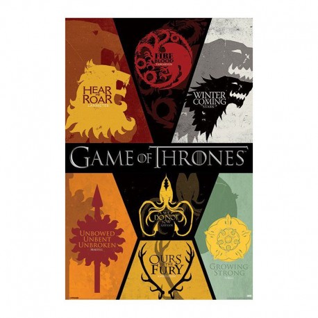 Game of Thrones poster gigante di emblemi case