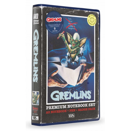 SET PAPELERIA VHS (LIBRETA, CHAPAS Y BOLIGRAFO) GREMLINS