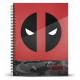 Deadpool Rebel Cuaderno A5 Papel Cuadriculado, Rojo