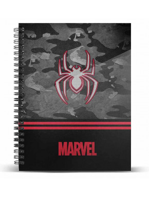 Spiderman Dark Cuaderno A5 Papel Rayado, Gris