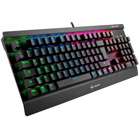 TECLADO GAMING SHARKOON SGK3 MECANICO RGB USB BROWN SWITCH