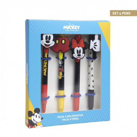 Ensemble de 4 stylos Mickey Mouse