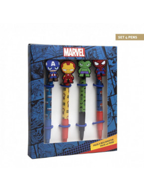 Lot de 4 stylos Marvel