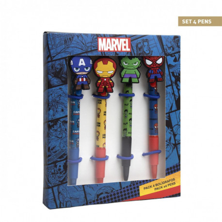 Lot de 4 stylos Marvel