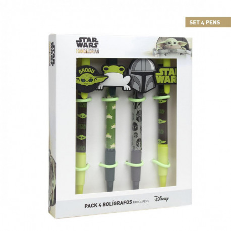 BOLÍGRAFO PACK x4 THE MANDALORIAN GROGU