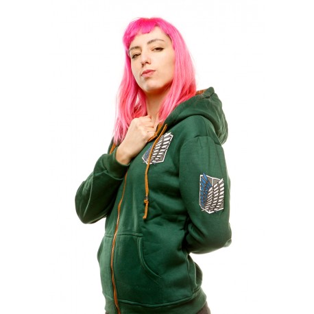 Attack on Titan sudadera verde invierno