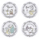DISNEY Set of 4 Plates Beauty & The Beast