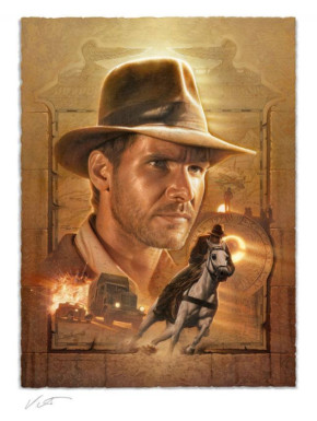 Indiana Jones Litografia Pursuit of the Ark 46 x 58 cm - enmarcado