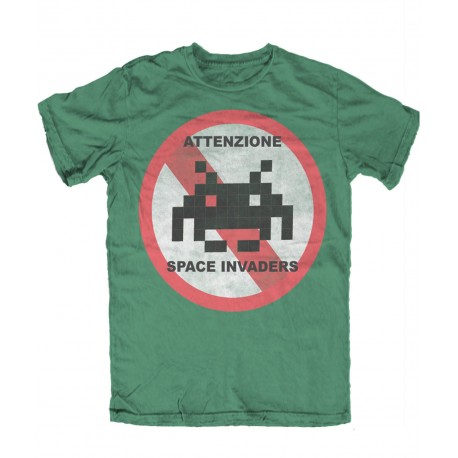Space Invaders Camiseta Attention
