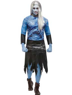 Disfraz de Zombie de Hielo azul para hombre