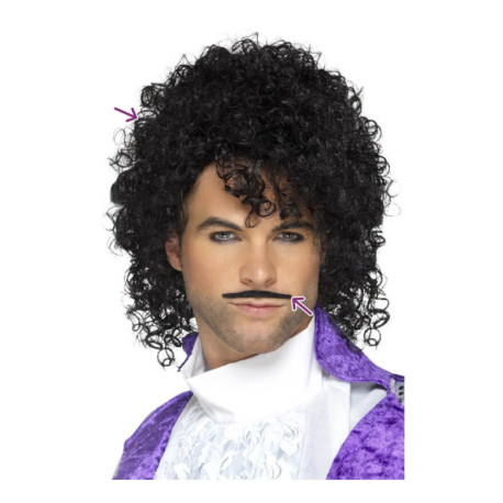Kit de Músico Prince: Peluca y Bigote 