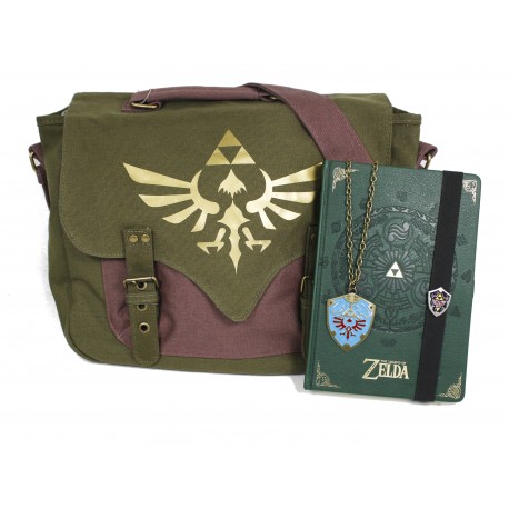 Pack Trifuerza Zelda shoulder bag and book