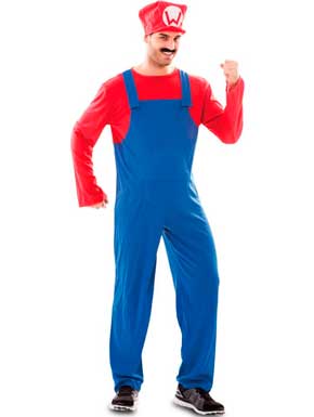 Disfraz de Super Mario rojo para hombre