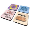 Conjunto de bases para copos Friends Frases