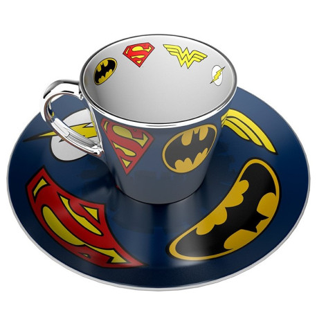 Set d'assiettes et de tasses à café de luxe DC Comics