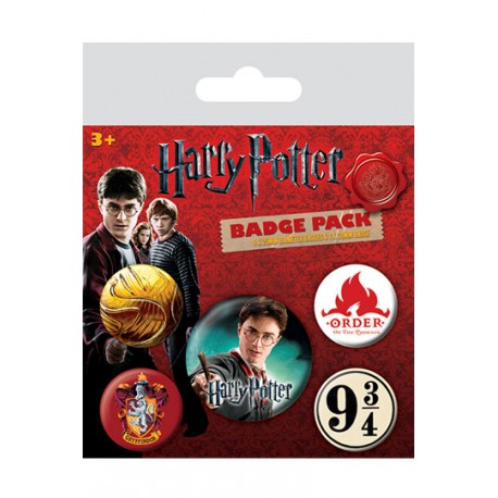 Lot de 5 badges Harry Potter Gryffondor