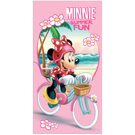 Toalha de microfibra Disney Minnie na bicicleta