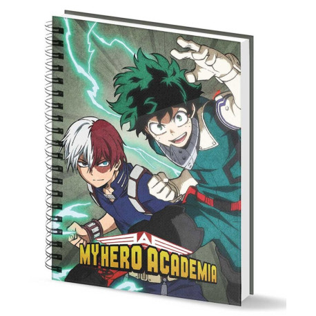 My Hero Academia Battle Cuaderno A5 Papel Cuadriculado, Verde Militar