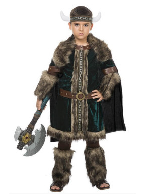 Disfraz de Vikingo verde para niño