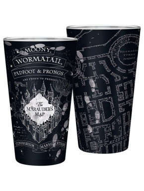 HARRY POTTER - Large Glass - 400ml - Marauder's map - Matte x2