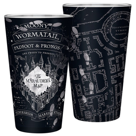 HARRY POTTER - Large Glass - 400ml - Marauder's map - Matte x2