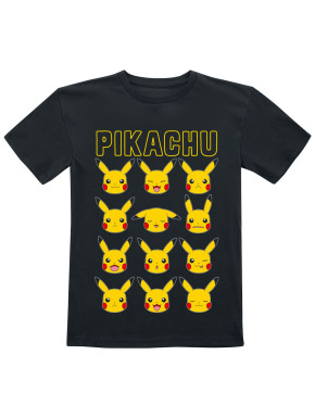 Camiseta Infantil Pokemon Pikachu Emociones