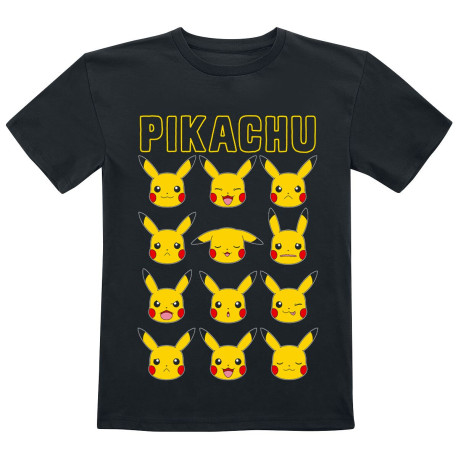 Camiseta Infantil Pokemon Pikachu Emociones