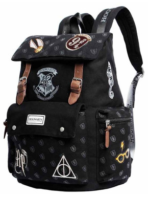 Harry Potter Patches Mochila Old, Negro