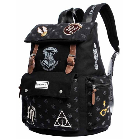 Mochila Harry Potter Hogwarts Patches Old