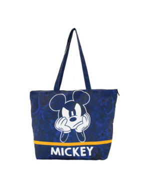 Mickey Mouse Blue Bolsa de Playa Soleil Pequeña, Azul Oscuro