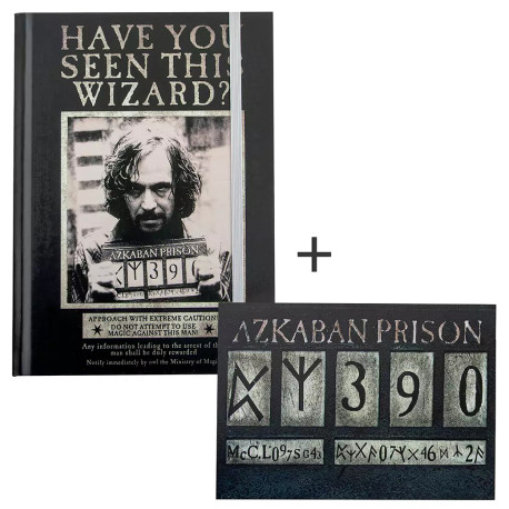 Caderno e Bookmark Sirius Azkaban Harry Potter
