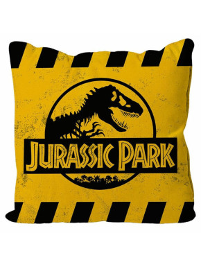 Coussin jaune avec logo Jurassic Park