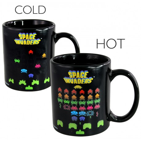 Taza térmica Space Invaders sensitiva calor