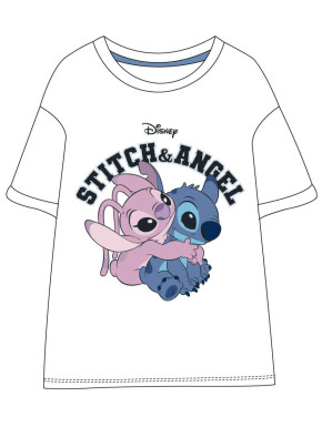Camiseta Corta Stitch y Angel Disney
