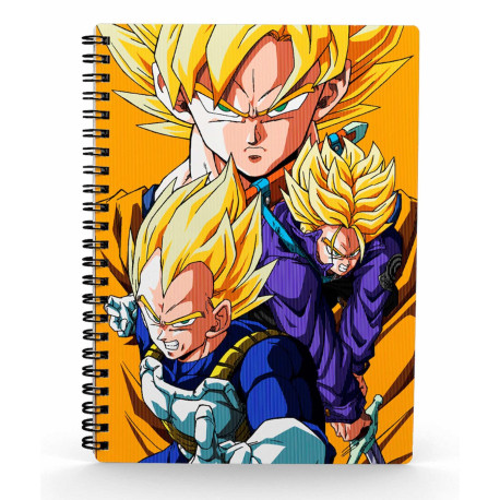 Libreta Cuaderno 3D Saiyans Dragon Ball