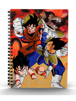 Libreta Cuaderno 3D Goku vs Vegeta Dragon Ball