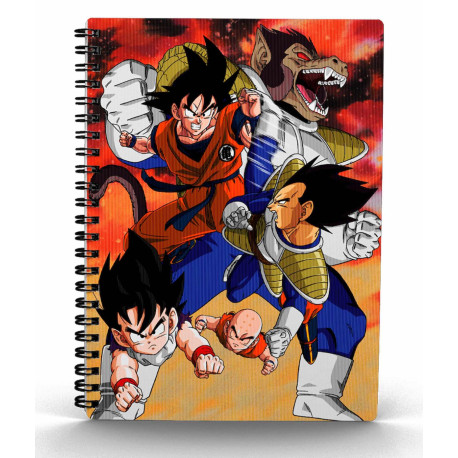Libreta Cuaderno 3D Goku vs Vegeta Dragon Ball