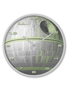 Reloj de pared Star Wars Estrella de la Muerte (Brillo oscuridad)