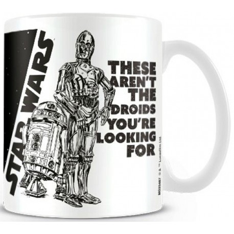 Taza Droids Blanco Y Negro