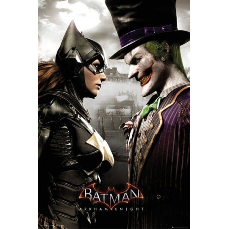 Poster Batman Arkham Chevalier de Batgirl et le Joker