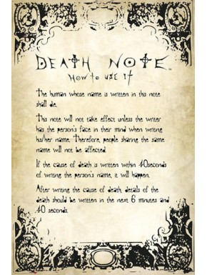 Poster Death Note instructions