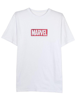 Camiseta Marvel logo blanca