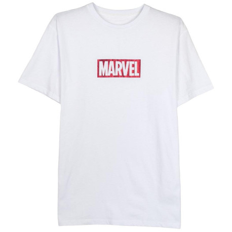 Camiseta Marvel logo blanca