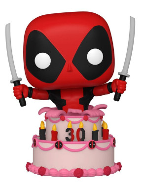 Marvel Deadpool 30th Anniversary Figura POP! Vinyl Deadpool in Cake 9 cm