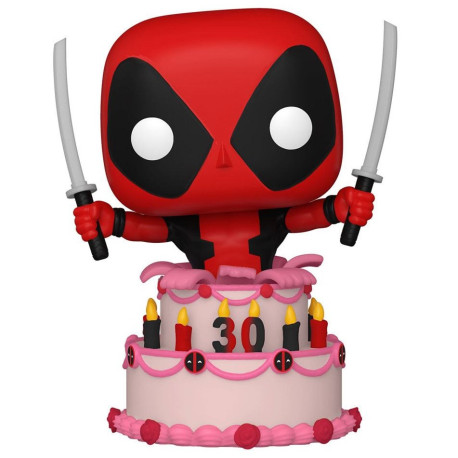 Marvel Deadpool 30th Aniversario Figura POP! Vinyl Deadpool in Cake 9 cm