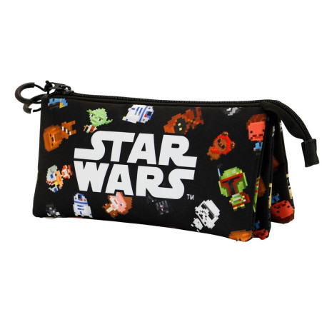 Star Wars Chibi Estuche Portatodo Triple FAN, Negro