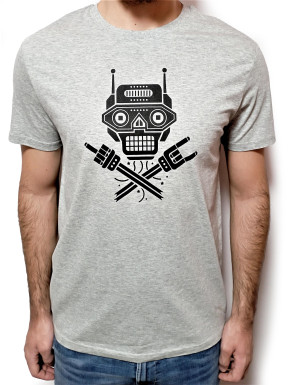 Camiseta Robot rock gris