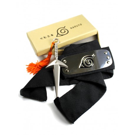 Set bandana konoha and kunai metal