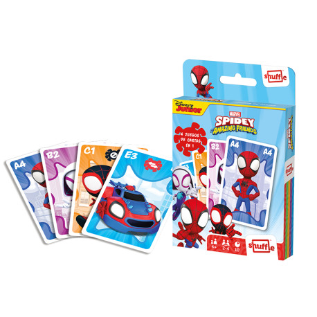 Juego de cartas 4 en 1 Marvel Spiderman